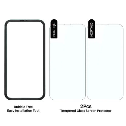NORTHJO 2Pcs A+ For iPhone 15 Plus Screen Protector Easy Installation Tempered Glass Film