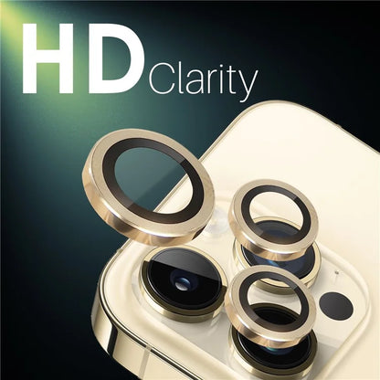 NORTHJO 2 Sets for iPhone 14 Pro / 14 Pro Max / 15 Pro / 15 Pro Max Tempered Glass Lens Protector CD Veins Metal Ring Lens Guard
