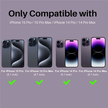 NORTHJO 2 Sets for iPhone 15 Pro / 15 Pro Max / 14 Pro / 14 Pro Max Lens Protector Glitter Ring Tempered Glass Lens Guard