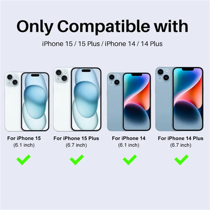 NORTHJO 3 Sets for iPhone 15 / 15 Plus / 14 / 14 Plus Tempered Glass Lens Protector CD Veins Metal Ring Lens Film