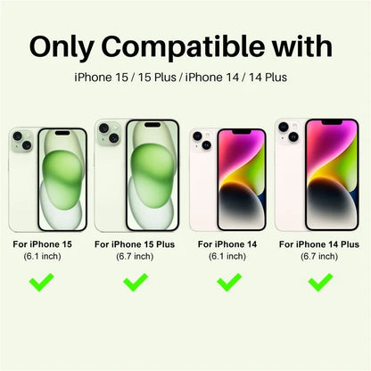 NORTHJO 3 Sets for iPhone 15 / 15 Plus / 14 / 14 Plus Lens Protector Rhinestone Decor Metal+Tempered Glass Lens Film