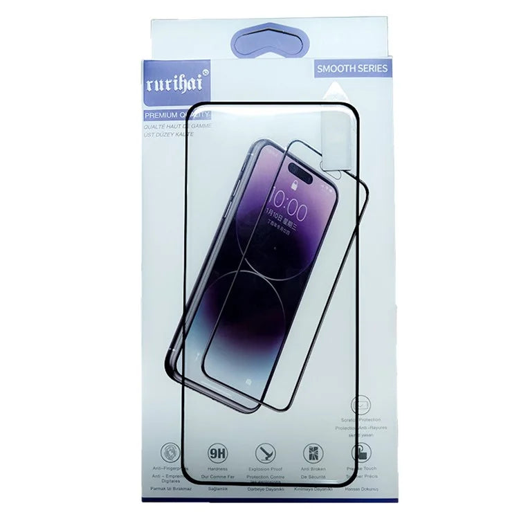 RURIHAI For Oppo Reno12 5G (Global) 3D Curved Full Screen Protector Full Glue Film (Support Fingerprint Unlock)