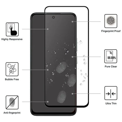 For Xiaomi Redmi 13 4G AGC Glass Screen Protector Full Glue Black Edge Screen Film