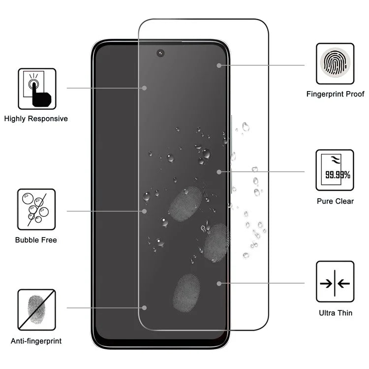 For Xiaomi Redmi 13 4G Screen Protector 2.5D Arc Edge Tempered Glass Film