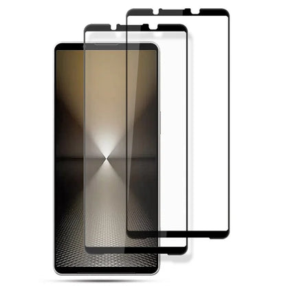 AMORUS 2Pcs For Sony Xperia 1 VI Screen Protector Tempered Glass Film Silk Printing Case Friendly, Black
