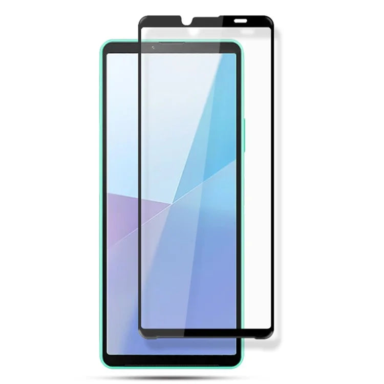 AMORUS For Sony Xperia 10 VI Tempered Glass Screen Protector Full Glue Silk Printing Edge, Black