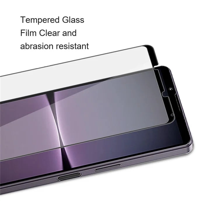 AMORUS For Sony Xperia 10 VI Tempered Glass Screen Protector Full Glue Silk Printing Edge, Black