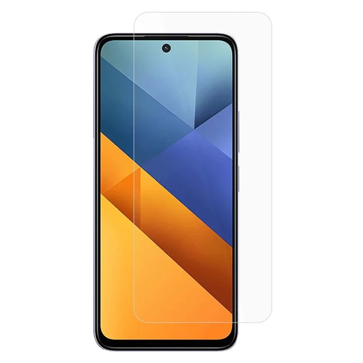 AMORUS For Xiaomi Poco M6 4G Screen Protector 9H 2.5D High Aluminum-Silicon Glass Film High Transparency