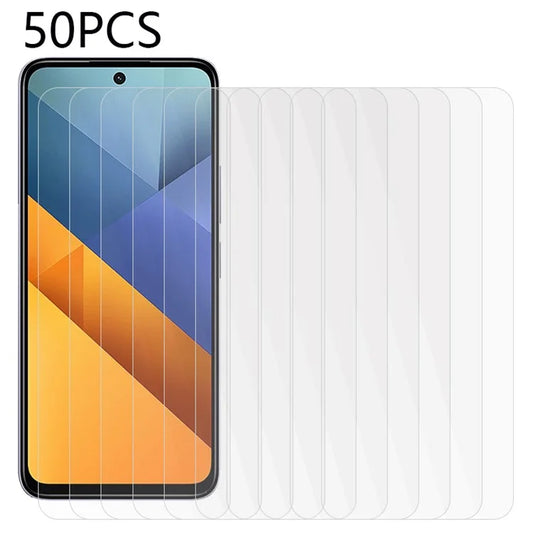 50PCS For Xiaomi Poco M6 4G Screen Protector 2.5D 0.3mm Clear Tempered Glass Film