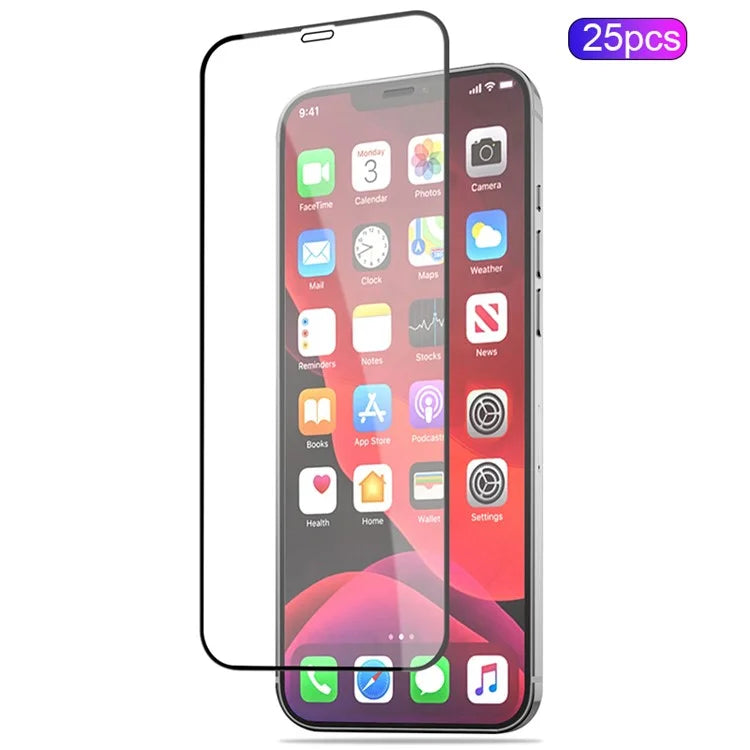 MOCOLO 25Pcs For iPhone 12 mini Tempered Glass Screen Protector Silk Printing Black Edge