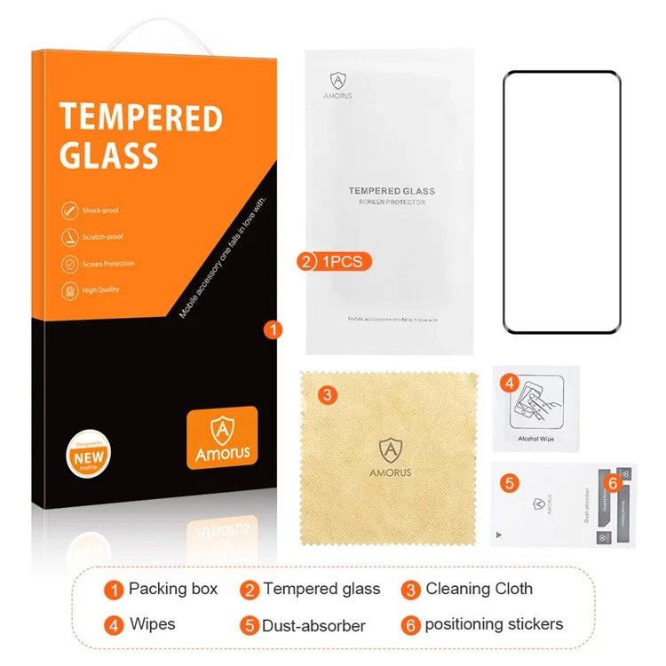 AMORUS For Honor Magic6 Pro 5G Screen Protector 3D Curved Complete Covering Full Glue Film
