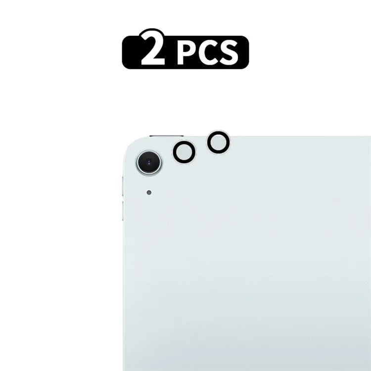 RURIHAI 2 Set For iPad Air 13 (2024) Camera Lens Protector Metal Ring AR HD Glass Lens Protector Film