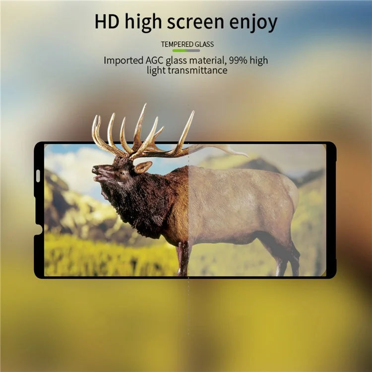 PINWUYO JK 3D Tempered Glass Film Series-2 for Sony Xperia 10 VI Screen Protector AGC Glass Film Curved Edges