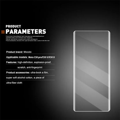 MOCOLO For Motorola Edge 50 Ultra 5G / Moto X50 Ultra 5G / Edge 50 Pro 5G Screen Protector UV Liquid Curved Tempered Glass Film