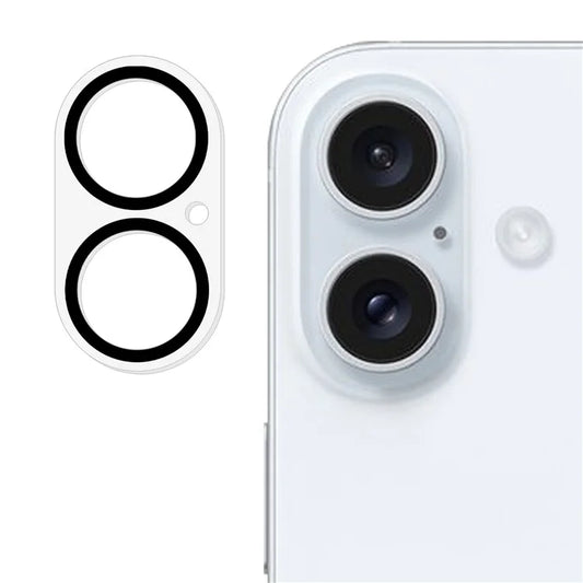 For iPhone 16 / 16 Plus Camera Lens Protector Built-In Black Circles Tempered Glass Lens Film