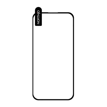 NORTHJO A+ For iPhone 16 0.3mm 2.5D Full Screen Protector Silk Printing Black Edge, Black
