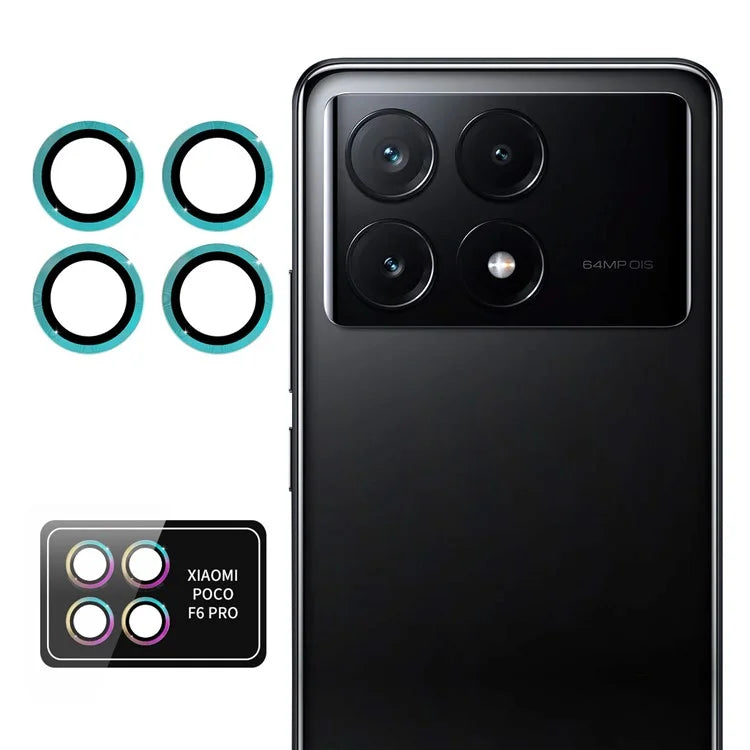 ENKAY HAT PRINCE 1Set For Xiaomi Poco F6 Pro 5G Camera Lens Protector Independent Metal Ring Lens Film