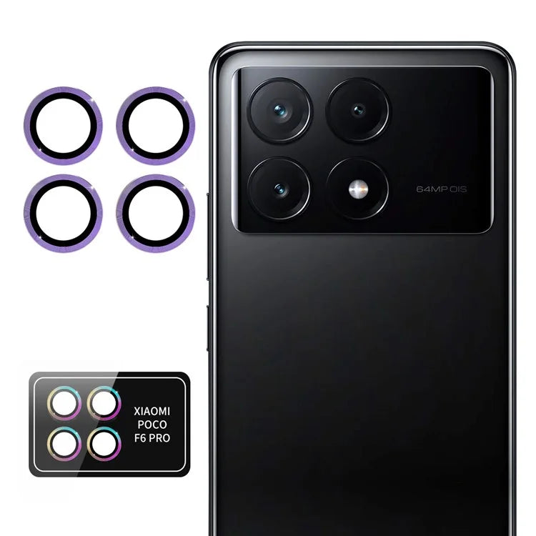 ENKAY HAT PRINCE 1Set For Xiaomi Poco F6 Pro 5G Camera Lens Protector Independent Metal Ring Lens Film