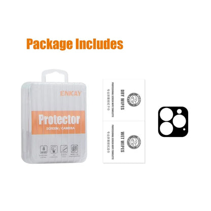 ENKAY HAT PRINCE For iPhone 16 Pro / 16 Pro Max Camera Lens Protector Silk Printing Clear Tempered Glass Film