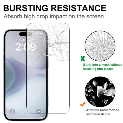 For iPhone 16 Screen Protector 2.5D Arc Edge HD Clear Tempered Glass Film
