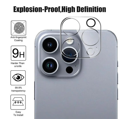 For iPhone 16 Pro Max Clear Tempered Glass Screen Protector Anti-Explosion Film + Camera Lens Protector
