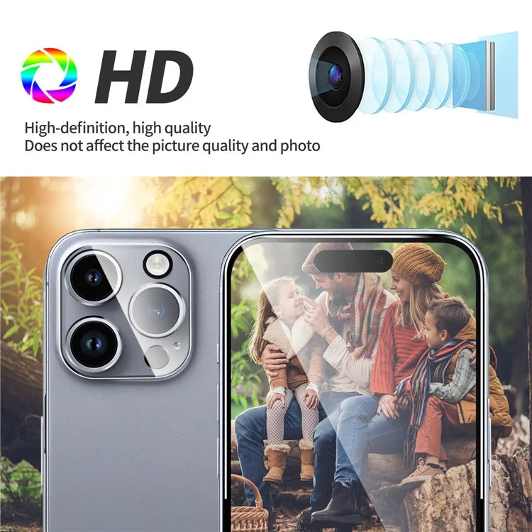 For iPhone 16 Pro Tempered Glass Screen Protector Anti-Scratch Film + Camera Lens Protector