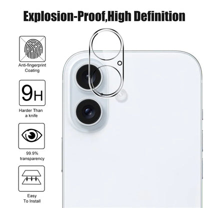 For iPhone 16 Tempered Glass Screen Protector + Full Coverage Camera Lens Protector