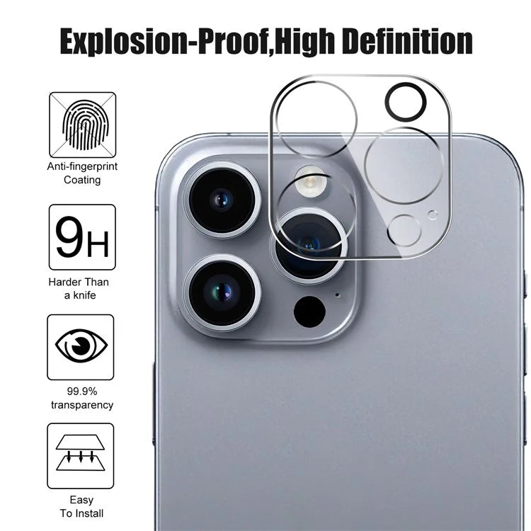 For iPhone 16 Pro Max / 16 Pro Camera Lens Protector Tempered Glass HD Anti-Explosion Phone Lens Film