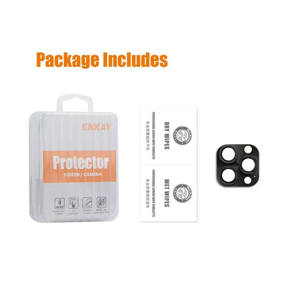 ENKAY HAT PRINCE For iPhone 16 Pro / 16 Pro Max Camera Lens Protector Aluminum Alloy + Tempered Glass