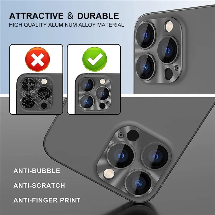 HAT PRINCE For iPhone 16 Pro / 16 Pro Max Integrated Camera Lens Protector Aluminum Alloy + Tempered Glass Lens Film