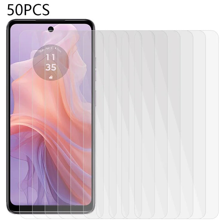 50PCS for Motorola Moto G04 4G  /  G04s 4G  /  E14 4G  /  G24 4G  /  G24 Power Screen Protector Anti-Scratch Tempered Glass Film