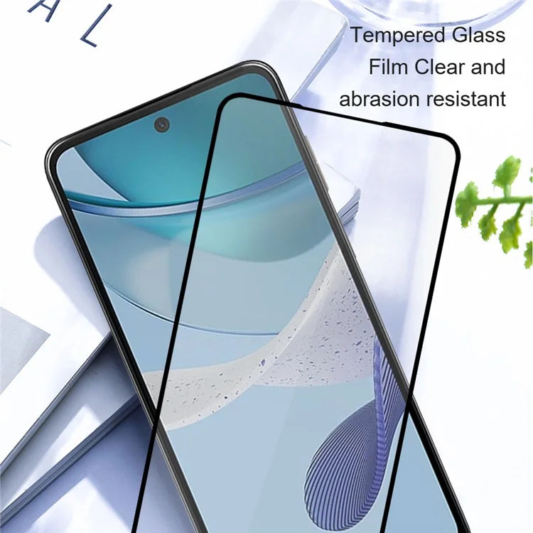 AMORUS Tempered Glass Film for Motorola Moto E14 4G / G04 4G / G04s 4G / G24 4G / G24 Power Screen Protector - Black