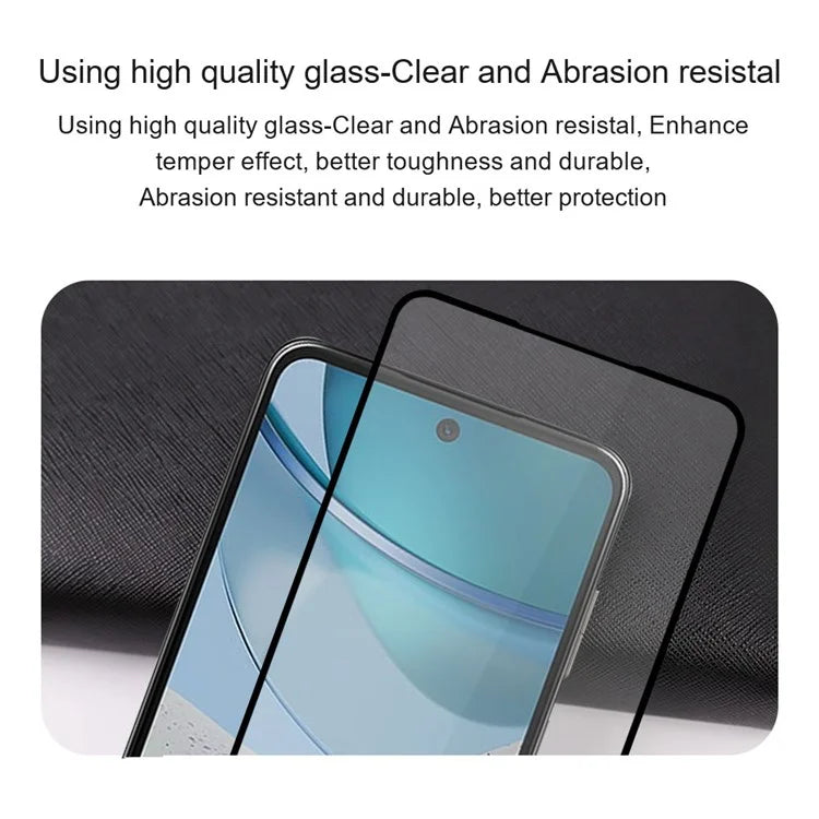 AMORUS Tempered Glass Film for Motorola Moto E14 4G / G04 4G / G04s 4G / G24 4G / G24 Power Screen Protector - Black