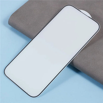 For iPhone 16 Plus TPU+Acrylic Phone Case with Silk Printing Tempered Glass Screen Film+Clear Lens Film