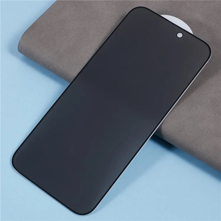 For iPhone 16 Pro Max 180-Degree Anti-Spy Screen Protector Matte Silk-Printing Tempered Glass Film