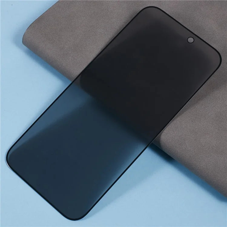 For iPhone 16 Pro Max 180-Degree Anti-Spy Screen Protector Matte Silk-Printing Tempered Glass Film
