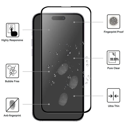 For iPhone 16 Plus Screen Protector AGC Glass Full Glue Black Edge Screen Film