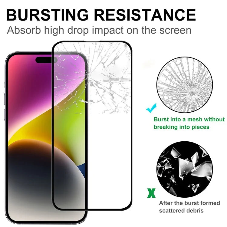 For iPhone 16 Plus Screen Protector AGC Glass Full Glue Black Edge Screen Film