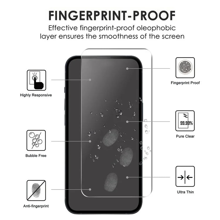 2Pcs For iPhone 16 Plus Screen Protector Anti-explosion 2.5D Arc Edge HD Clear Tempered Glass Screen Film