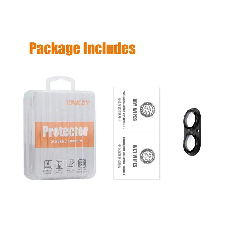 ENKAY HAT PRINCE For iPhone 16 / 16 Plus Camera Lens Protector Aluminum Alloy + Tempered Glass