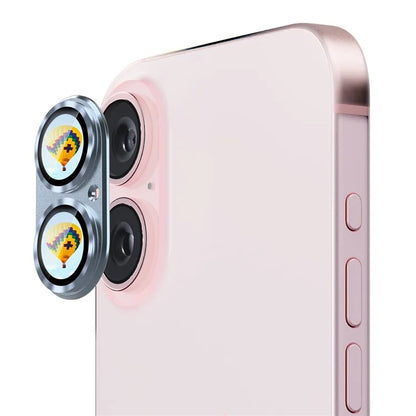ENKAY HAT PRINCE For iPhone 16 / 16 Plus Camera Lens Protector Aluminum Alloy + Tempered Glass