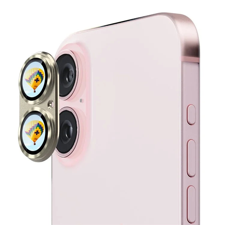 ENKAY HAT PRINCE For iPhone 16 / 16 Plus Camera Lens Protector Aluminum Alloy + Tempered Glass