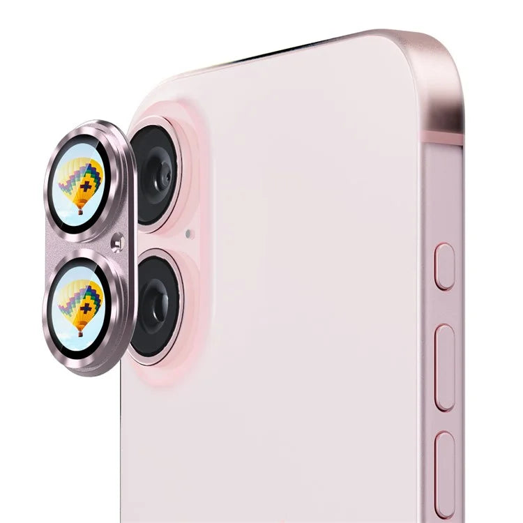 ENKAY HAT PRINCE For iPhone 16 / 16 Plus Camera Lens Protector Aluminum Alloy + Tempered Glass