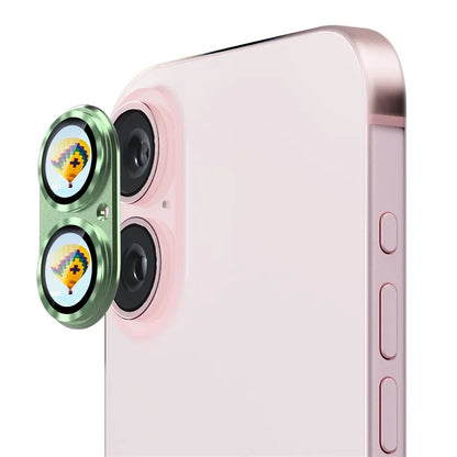 ENKAY HAT PRINCE For iPhone 16 / 16 Plus Camera Lens Protector Aluminum Alloy + Tempered Glass