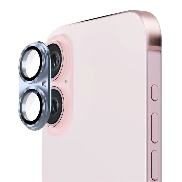 ENKAY HAT PRINCE For iPhone 16 / 16 Plus Integrated Camera Lens Protector Aluminum Alloy + Tempered Glass Lens Film