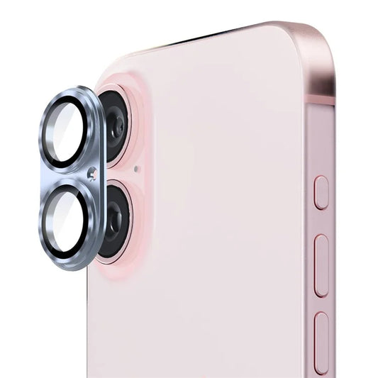ENKAY HAT PRINCE For iPhone 16 / 16 Plus Integrated Camera Lens Protector Aluminum Alloy + Tempered Glass Lens Film