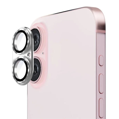 ENKAY HAT PRINCE For iPhone 16 / 16 Plus Integrated Camera Lens Protector Aluminum Alloy + Tempered Glass Lens Film