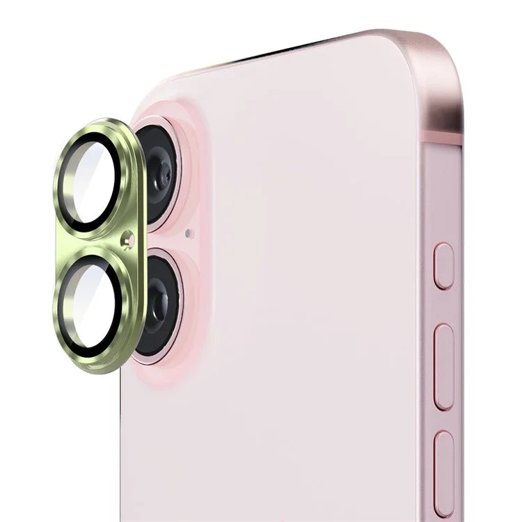 ENKAY HAT PRINCE For iPhone 16 / 16 Plus Integrated Camera Lens Protector Aluminum Alloy + Tempered Glass Lens Film