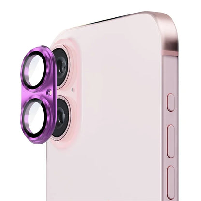 ENKAY HAT PRINCE For iPhone 16 / 16 Plus Integrated Camera Lens Protector Aluminum Alloy + Tempered Glass Lens Film