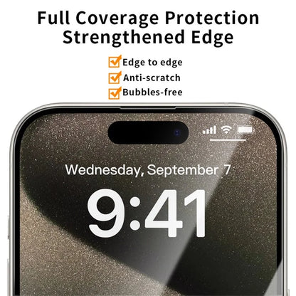 For iPhone 16 Screen Protector High Aluminum-Silicon Glass 2.5D, HD Clear